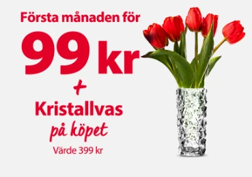 Orrefors Carat kristallvas i premie med Postkodlotteriet