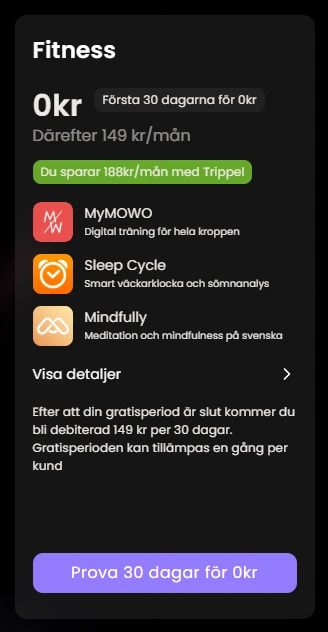 Trippel Fitness - Prova 3 hälsoappar i 30 dagar gratis 